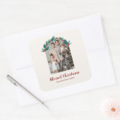 Personalized Christmas Wreath Photo & Name Sticker (Envelop)