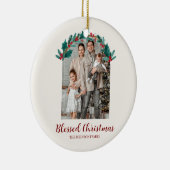 Personalized Christmas Wreath Photo Ornament (Rechts)