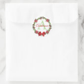 Personalized Christmas wreath Ronde Sticker (Tas)