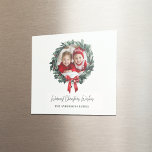 Personalized Christmas Wreath with Photo & Name Magneet<br><div class="desc">Add a personal touch to your holiday season with this Personalized Christmas Wreath Magnet, featuring your photo and name. Perfect for decorating your fridge, giving as a unique gift, or adding to holiday cards, this customizable magnet is a festive way to celebrate the season. The cheerful wreath design, combined with...</div>