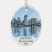Personalized Cincinnati Ornament, Custom Ohio Keramisch Ornament (Rechts)