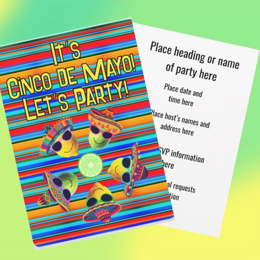 Personalized Cinco de Mayo Fiesta Lemon Lime  Kaart