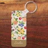 Personalized citrus Brown and beige pattern Sleutelhanger (Achterkant)