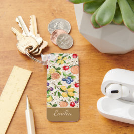 Personalized citrus Brown and beige pattern Sleutelhanger