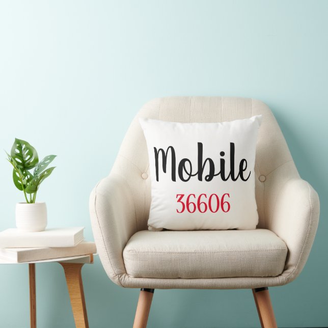 Personalized City, Zip Throw Pillow Kussen (Stoel)