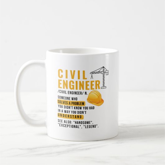 Personalized Civil Engineer Definition Funny Koffiemok (Links)
