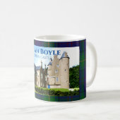 Personalized Clan Boyle's Kelburn Castle & Tartan Koffiemok (Voorkant rechts)