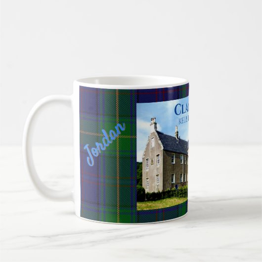Personalized Clan Boyle's Kelburn Castle & Tartan Koffiemok (Links)