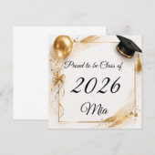 Personalized Class of 2026 Graduation Name Card (Voorkant / Achterkant)