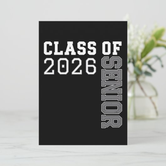 Personalized Class Of 2026 Senior Graduation Kaart (Staand voorkant)
