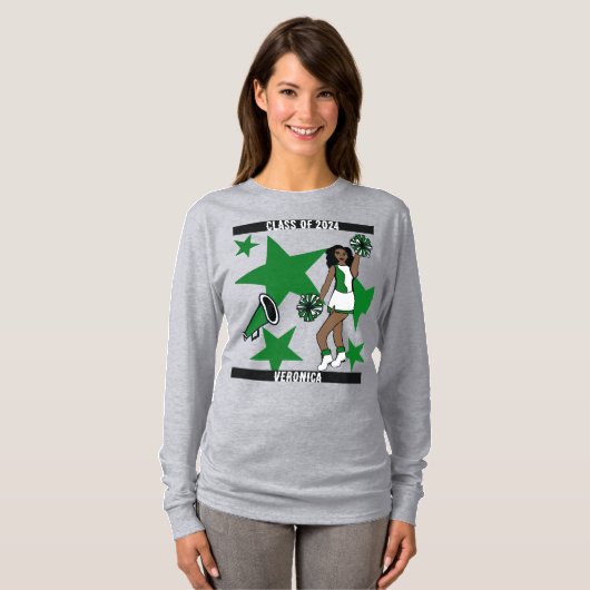 Personalized Class of Cheer Shirt Green (Voorkant volledig)