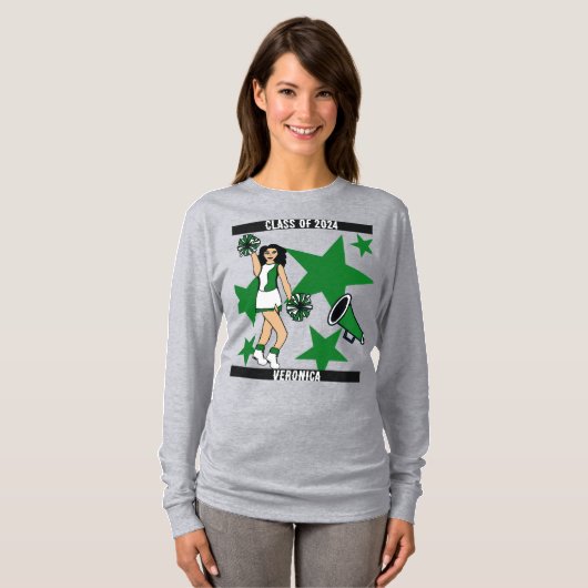Personalized Class of Cheer Shirt Green 2 (Voorkant volledig)