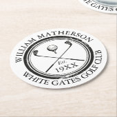 Personalized Classic Golf Club Name Ronde Kartonnen Onderzetter (Gebogen)