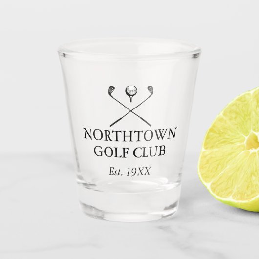 Personalized Classic Golf Club Name Shot Glas (Voorkant)
