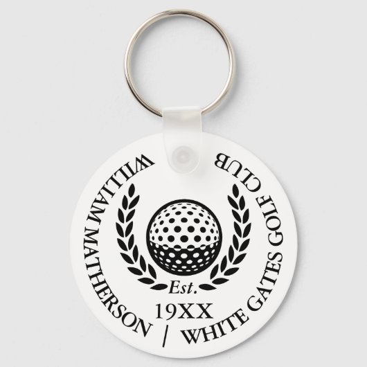 Personalized Classic Golf Club Name Sleutelhanger (Voorkant)