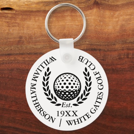 Personalized Classic Golf Club Name Sleutelhanger (Achterkant)