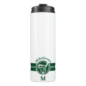Personalized Classic Green Golf Monogram Crest Thermosbeker (Voorkant)