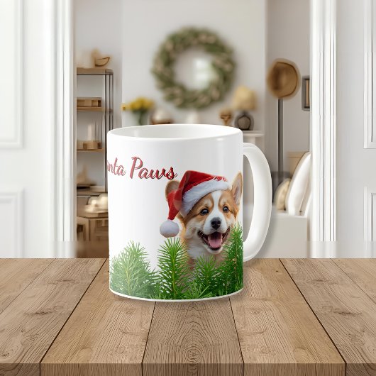 Personalized Classic Mug – Santa Paws Corgi Design Koffiemok