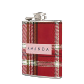 Personalized Classic Red and Olive Plaid  Heupfles (Links)