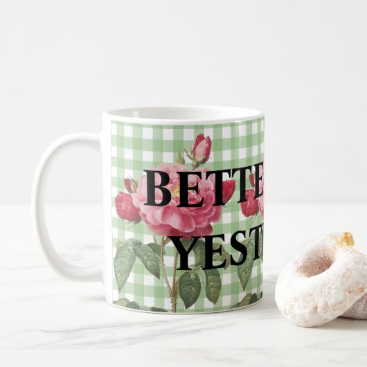 Personalized classic tartan green country style koffiemok (Met donut)