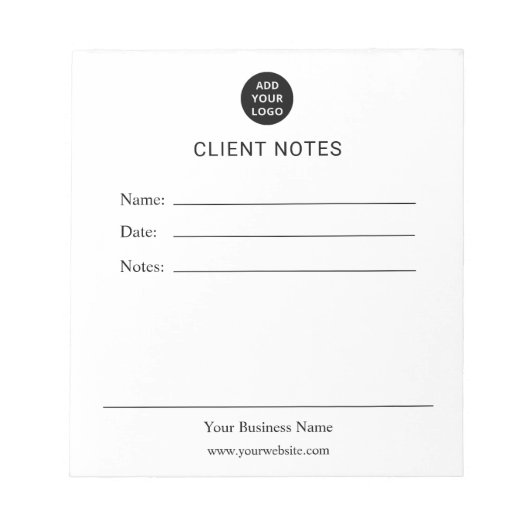 Personalized Client Notes Notepad Notitieblok (Voorkant)