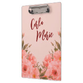 Personalized Clipboard | Pink Floral Design Klembord (Links)