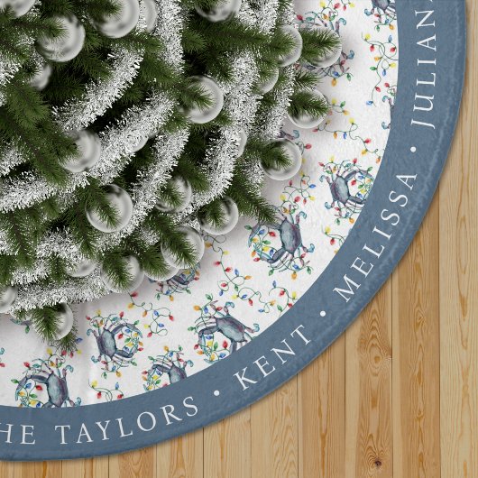 Personalized Coastal Crab Christmas Lights Kerstboom Rok