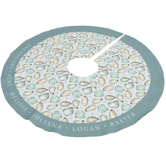 Personalized Coastal Oyster Shell Kerstboom Rok (Gekanteld)