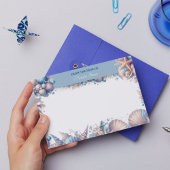 Personalized Coastal Seashell Notecard Notitiekaartje