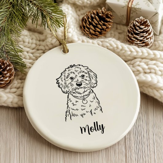 Personalized Cockapoo Dog Christmas Keramisch Ornament