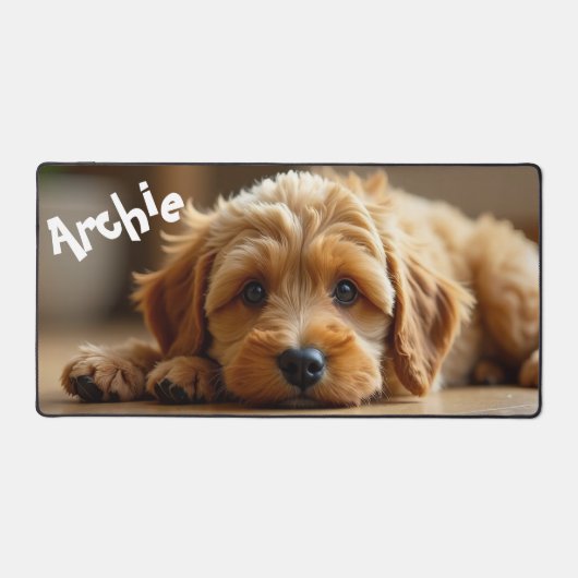 Personalized Cockapoo Puppy Desktop Mat  (Voorkant)