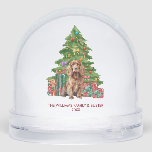 Personalized Cocker Spaniel Dog Christmas Sneeuwbol (Achterkant)