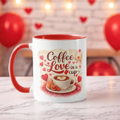Personalized Coffee Love in a Cup Valentine mug Tweekleurige Koffiemok