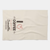 Personalized Coffee Lover Kitchen Decor Theedoek (Horizontaal)