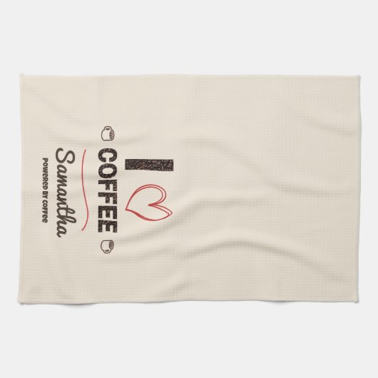Personalized Coffee Lover Kitchen Decor Theedoek (Horizontaal)