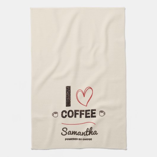 Personalized Coffee Lover Kitchen Decor Theedoek (Verticaal)