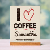 Personalized Coffee Lover Powered by Coffee Gift Acryl Bord (Neutraal)