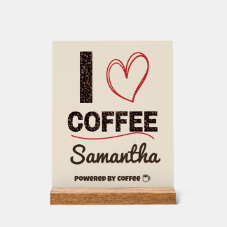 Personalized Coffee Lover Powered by Coffee Gift Acryl Bord