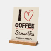Personalized Coffee Lover Powered by Coffee Gift Acryl Bord (Hoek)
