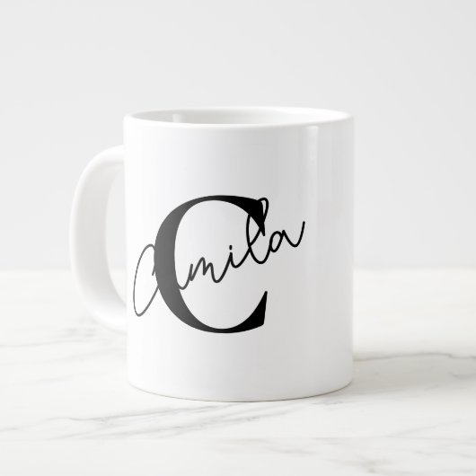 Personalized coffee mug with name grote koffiekop (Links)