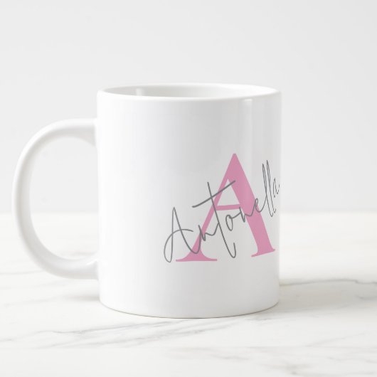 Personalized coffee mug with name grote koffiekop (Links)