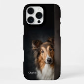 Personalized Collie Dog Portrait iPhone Hoesje (Achterkant)