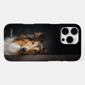 Personalized Collie Dog Portrait iPhone Hoesje (Achterkant horizontaal)