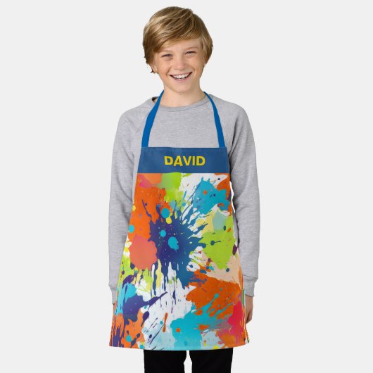Personalized Colorful Artist Paint Splash  Schort (Gedragen)