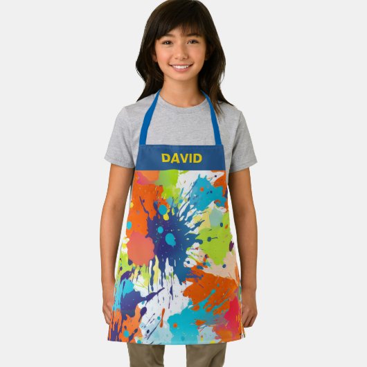 Personalized Colorful Artist Paint Splash  Schort (Insitu)