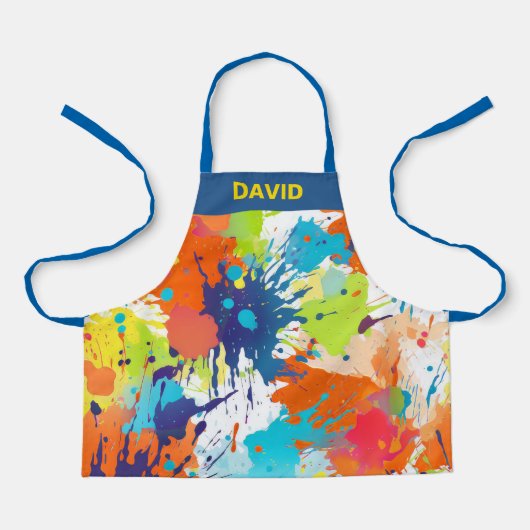 Personalized Colorful Artist Paint Splash  Schort (Voorkant)