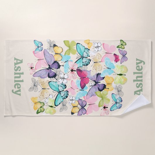 Personalized Colorful Butterflies  Strandlaken (Voorkant)