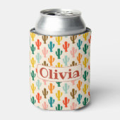 Personalized Colorful Cacti Can Cooler (Blikje Voorkant)