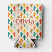 Personalized Colorful Cacti Can Cooler (Voorkant)