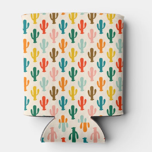 Personalized Colorful Cacti Can Cooler  (Achterkant)